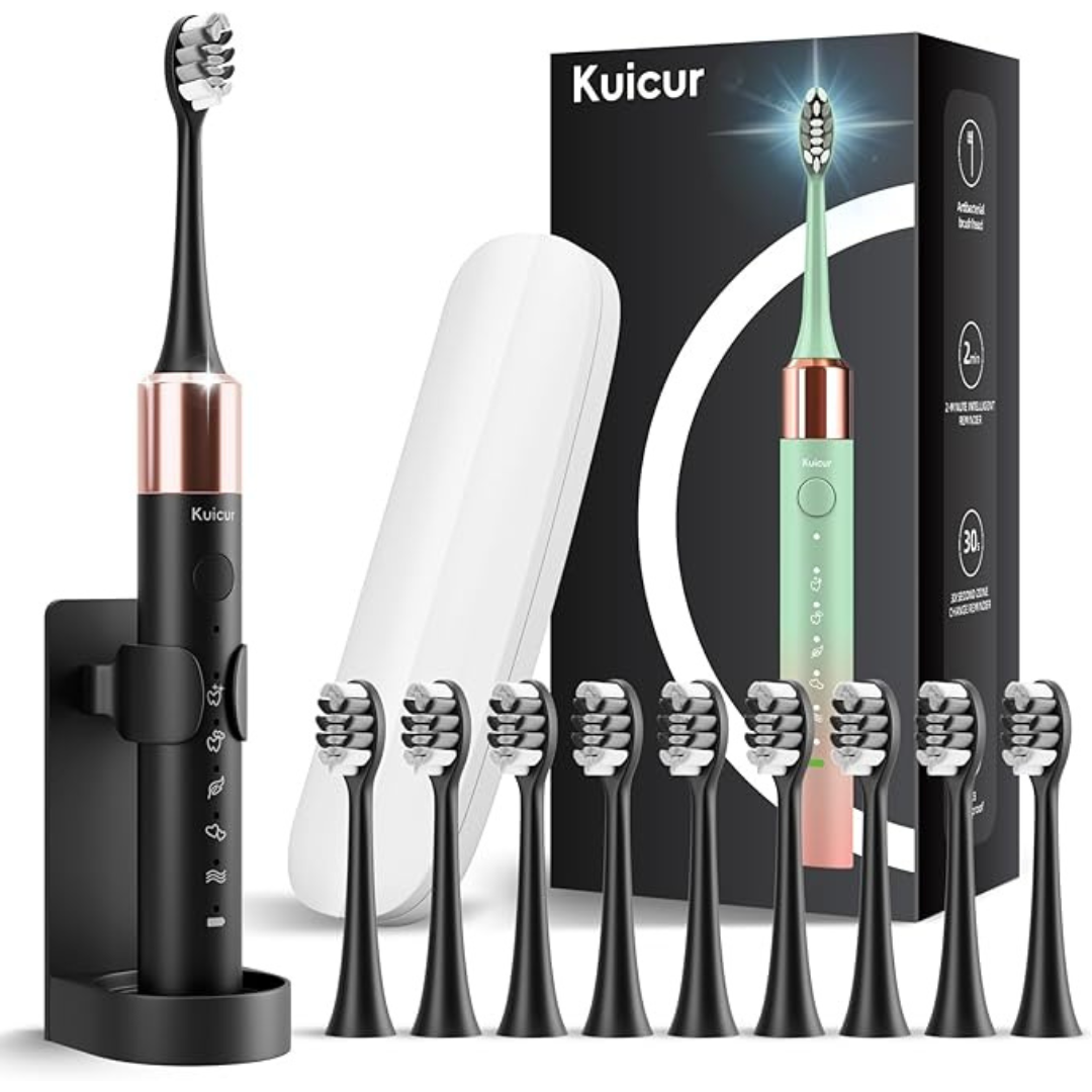 Sonic 42,000VPM Electric 15 Modes Toothbrush with 10 Brush Heads