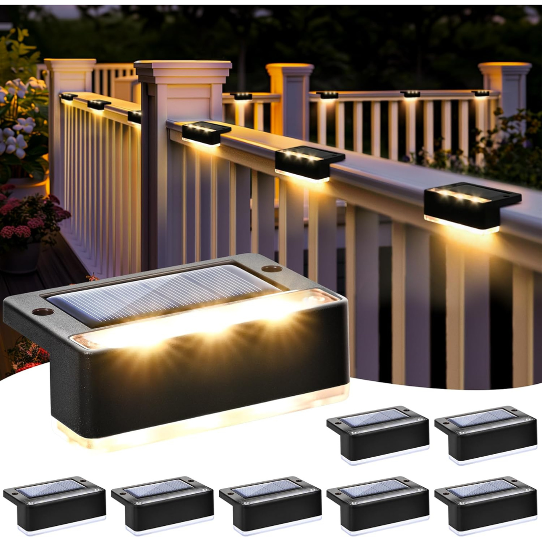 8 Pack Waterproof Solar Stair Lights