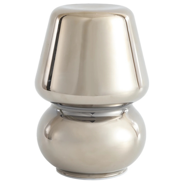 Urban Shop 5" W x 7.5" H Chrome Glass Mushroom Lamp