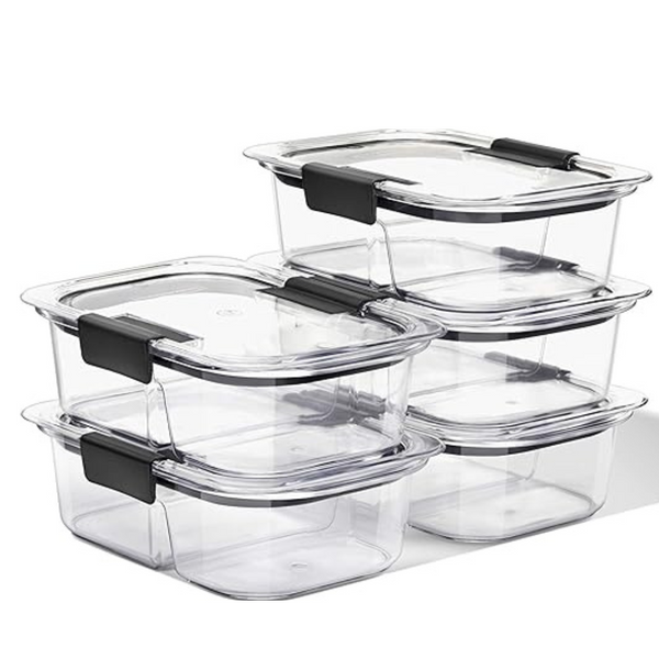 5-Pack Rubbermaid Brilliance Meal Prep Food Storage Containers