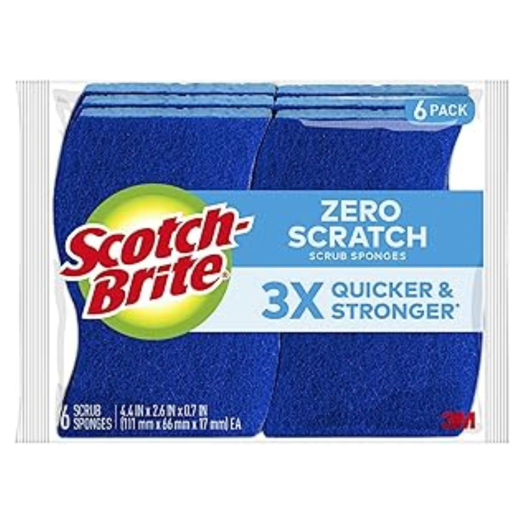 6-Pack Scotch-Brite Zero Scratch Scrub Sponges