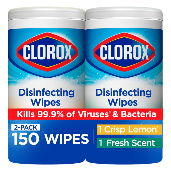 Clorox Disinfecting Wipes Value Pack, Bleach Free Cleaning Wipes (75 Count Each, Pack Of 2)