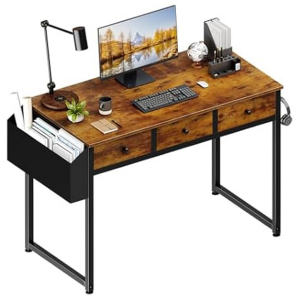 Lufeiya 40" Home Office Desk With Drawers & Pocket