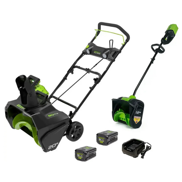 2-Piece Greenworks 80V 20" Blower & 12" Snow Shovel Winter Combo Kit