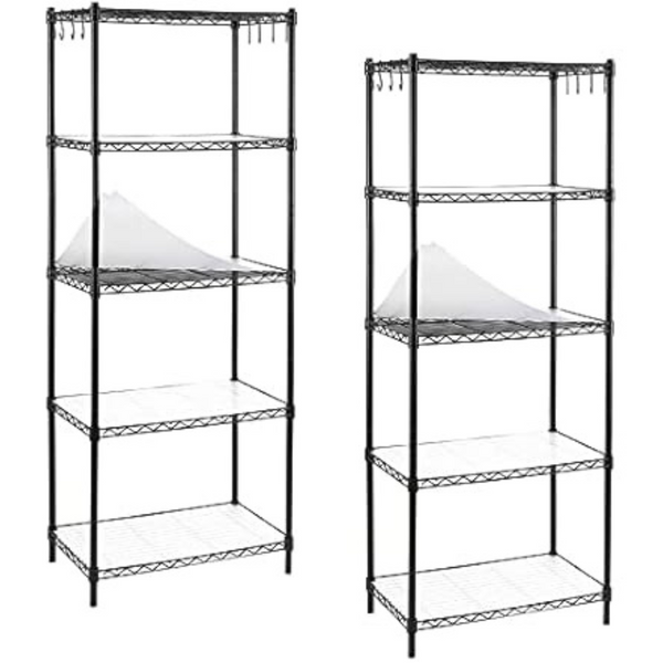 2-Pack EFINE Adjustable 5-Shelf Shelving Unit with 5-Shelf Liners