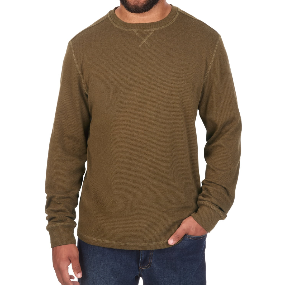 Ozark Trail Men's Crewneck Twill Thermal Shirt (Various Colors)