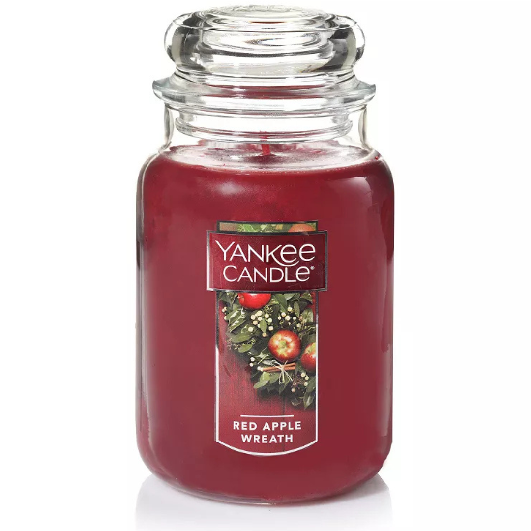 22-oz. Yankee Candle Red Apple Wreath Large Candle Jar