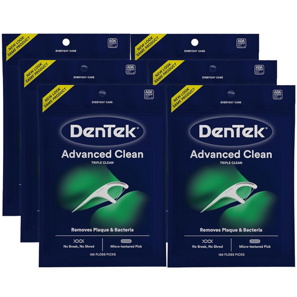 6-Pack DenTek Triple Clean Advanced Floss Picks, 150 Count