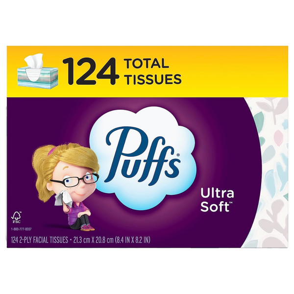 124-Count Puffs Ultra Soft Facial Tissues