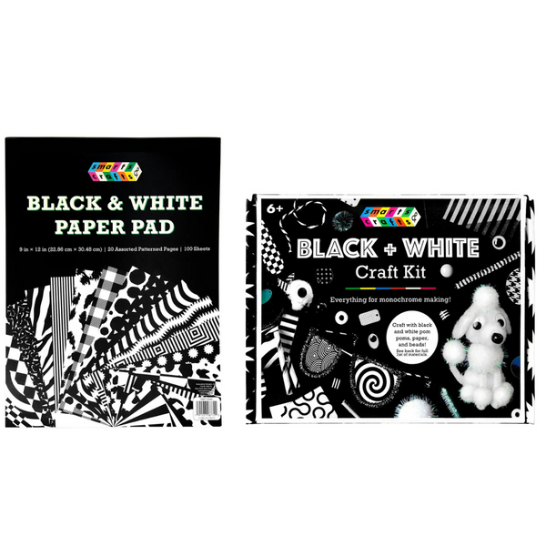 Smarts & Crafts Black and White Paper Pad + Black and White Craft Kit