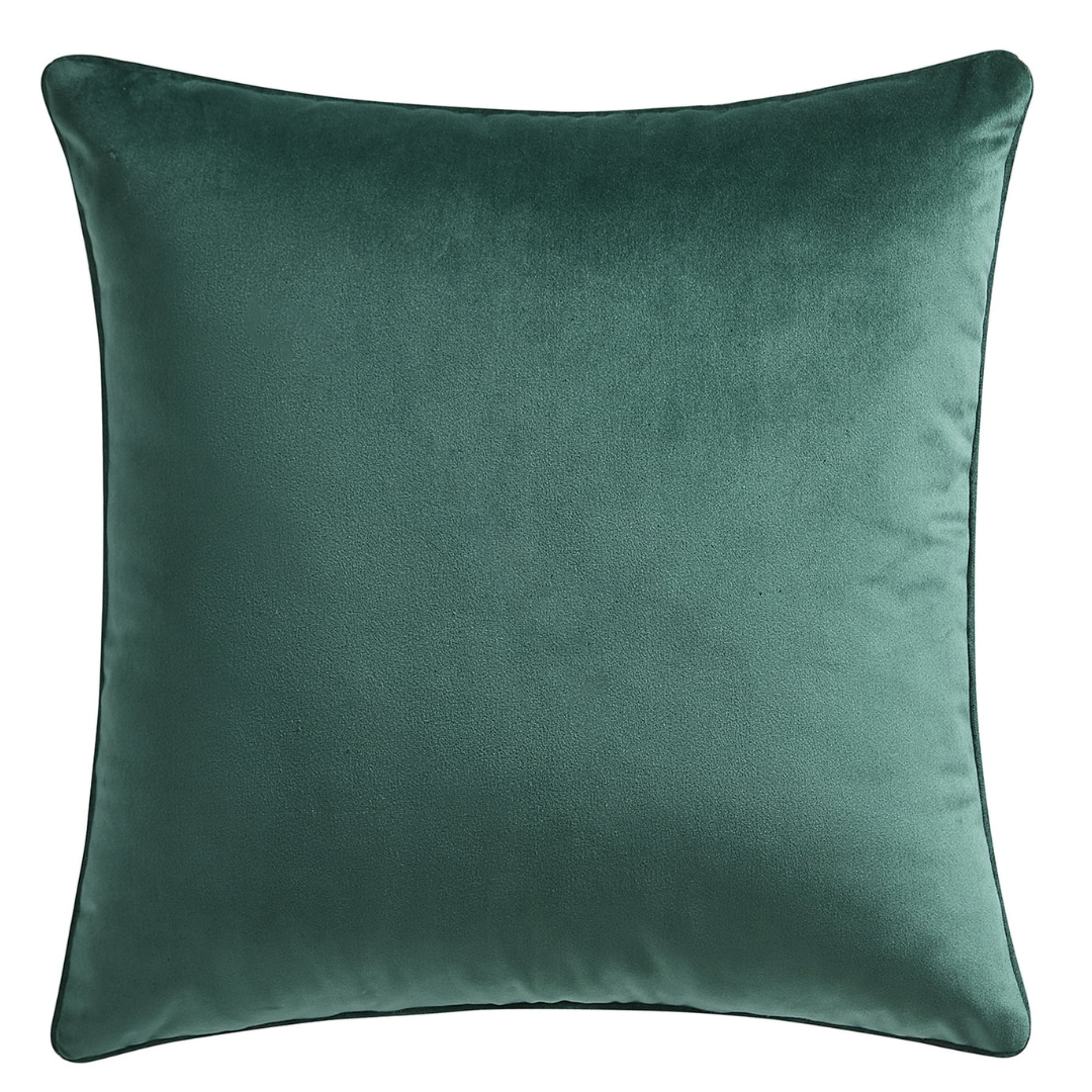 Holiday Time 18" x 18" Green Velvet Decorative Pillow