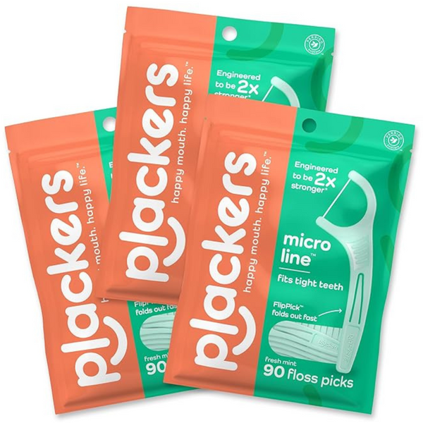 270-Count (3 X 90-Ct) Plackers Micro Mint Dental Floss Picks