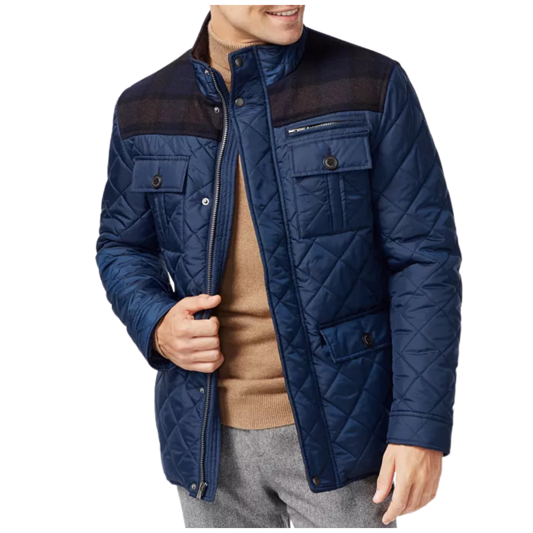 Cole Haan Mixed Media Quilted Jacket