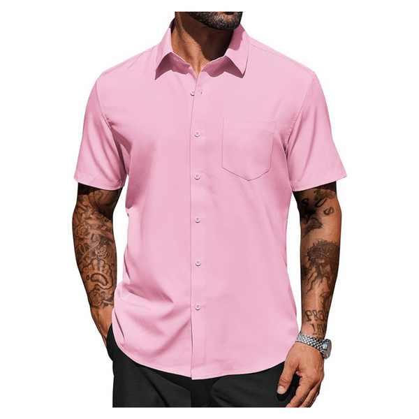 COOFANDY Men's Collared Short Sleeve Casual Shirt (Various)