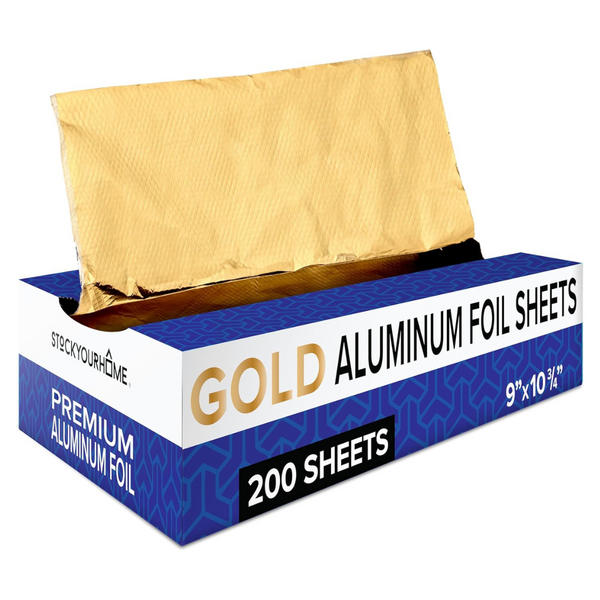 200-Count Stock Your Home Pre-Cut Gold Aluminum Foil Sheets