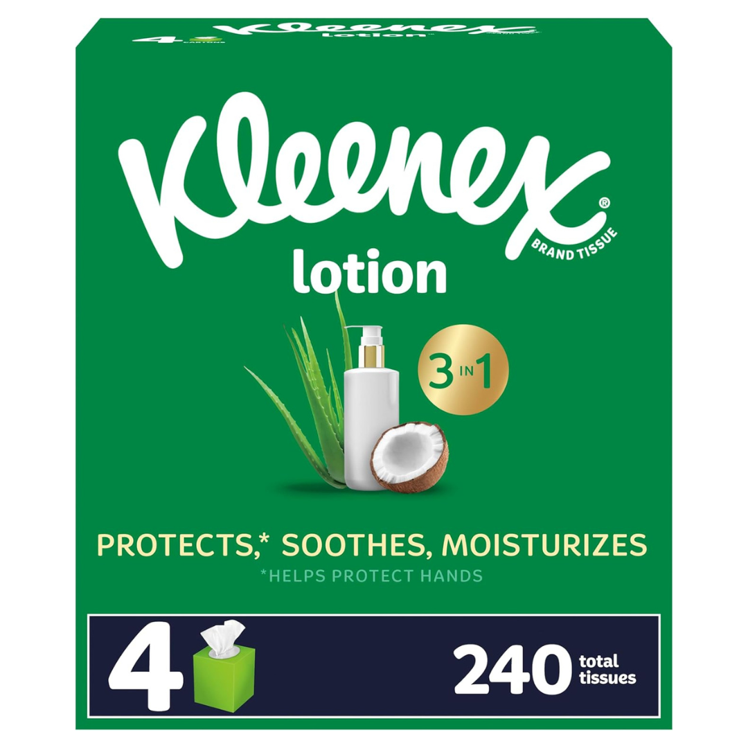 240-Count Kleenex Lotion Facial Tissues (4 Cube Boxes)