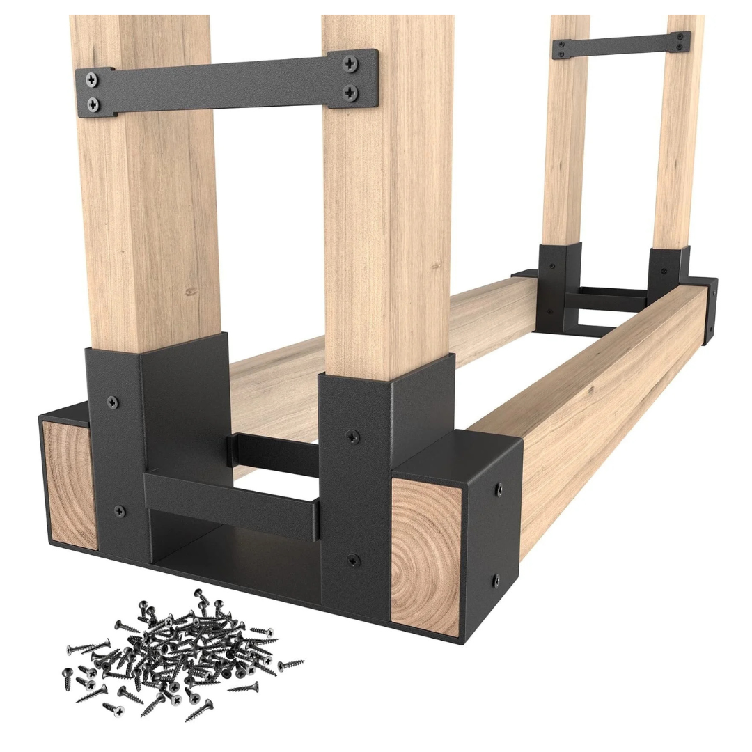 Heavy Duty Fire Wood Storage Racks Bracket Kit W/ 34 Accessories