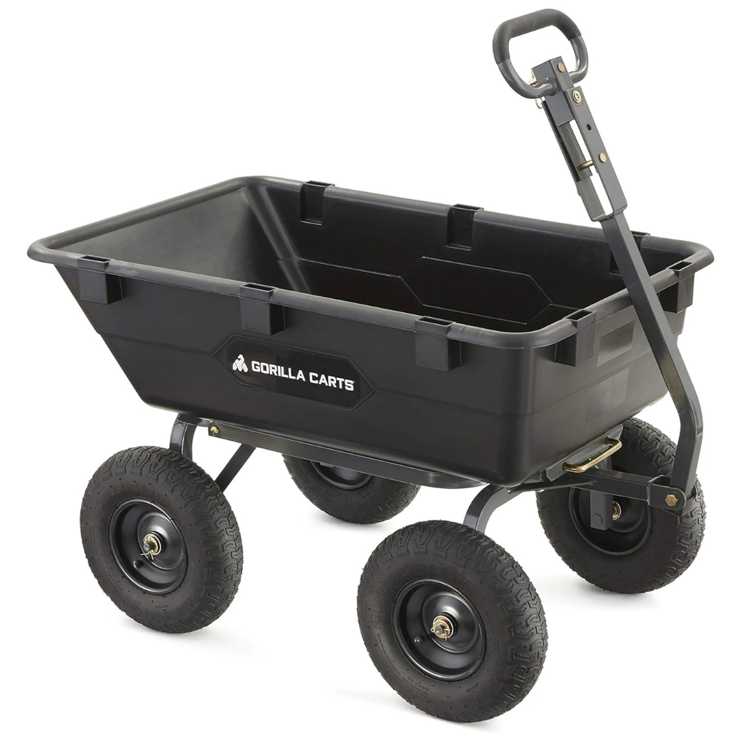 Gorilla GOR6PS Heavy-Duty Poly Yard Dump Cart (1200-Lb Capacity)