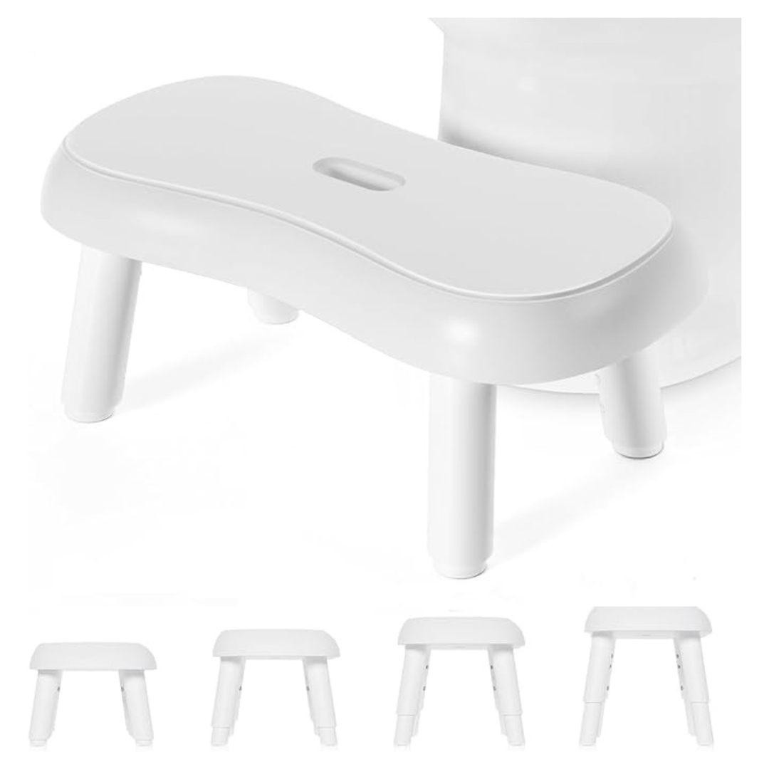 Adjustable Height Toilet Stool With Non-Slip Design