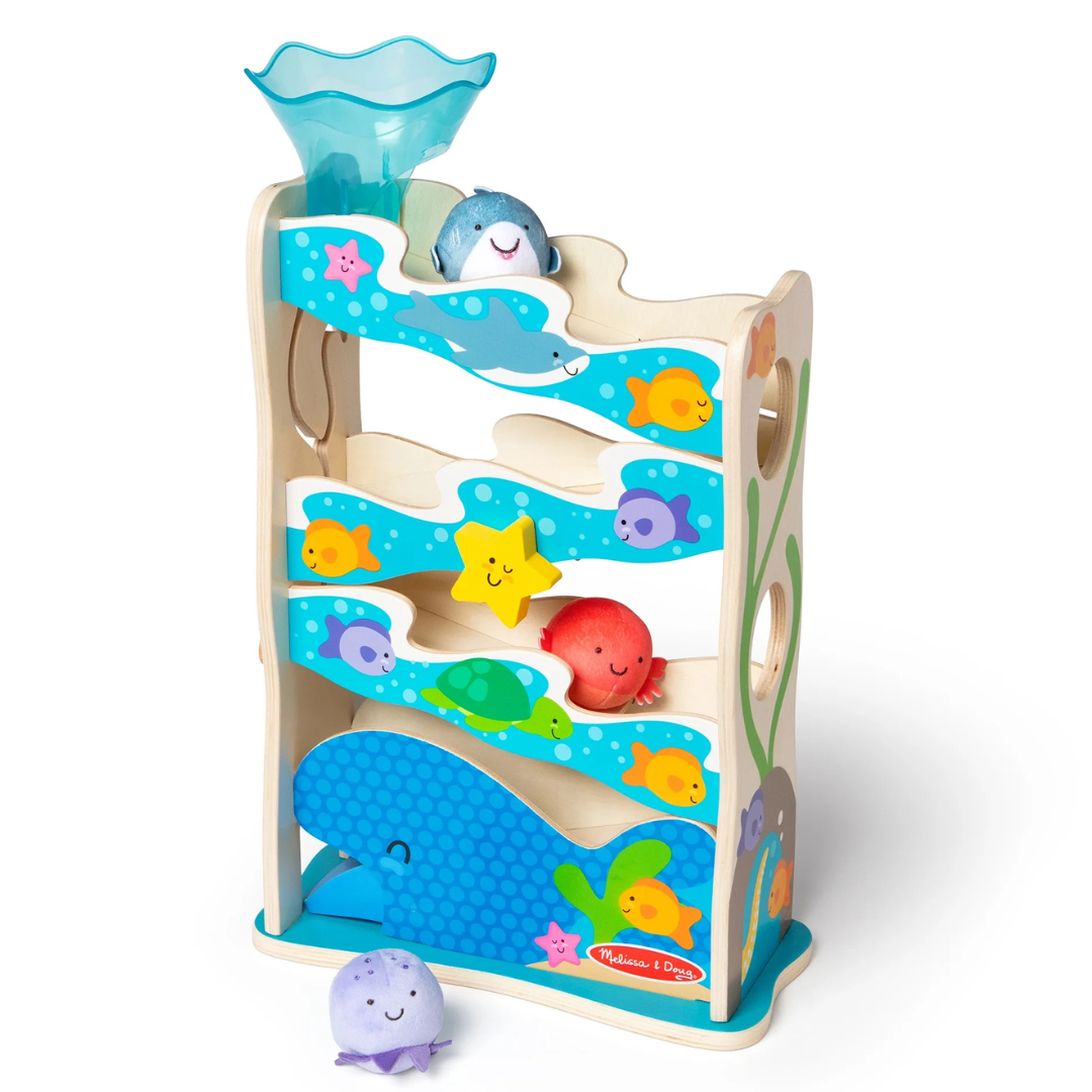 Melissa & Doug Rollables Wooden Ocean Slide Infant And Toddler Toy