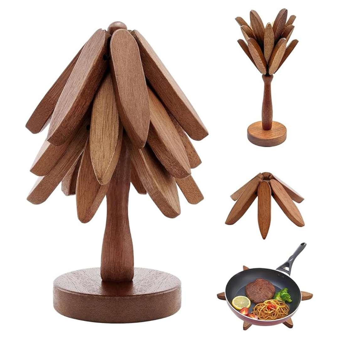 3-Pieces Wood Christmas Tree Trivets