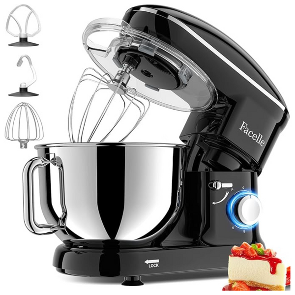 Facelle Electric Kitchen 660W 6 Speed Tilt-Head Stand Mixer