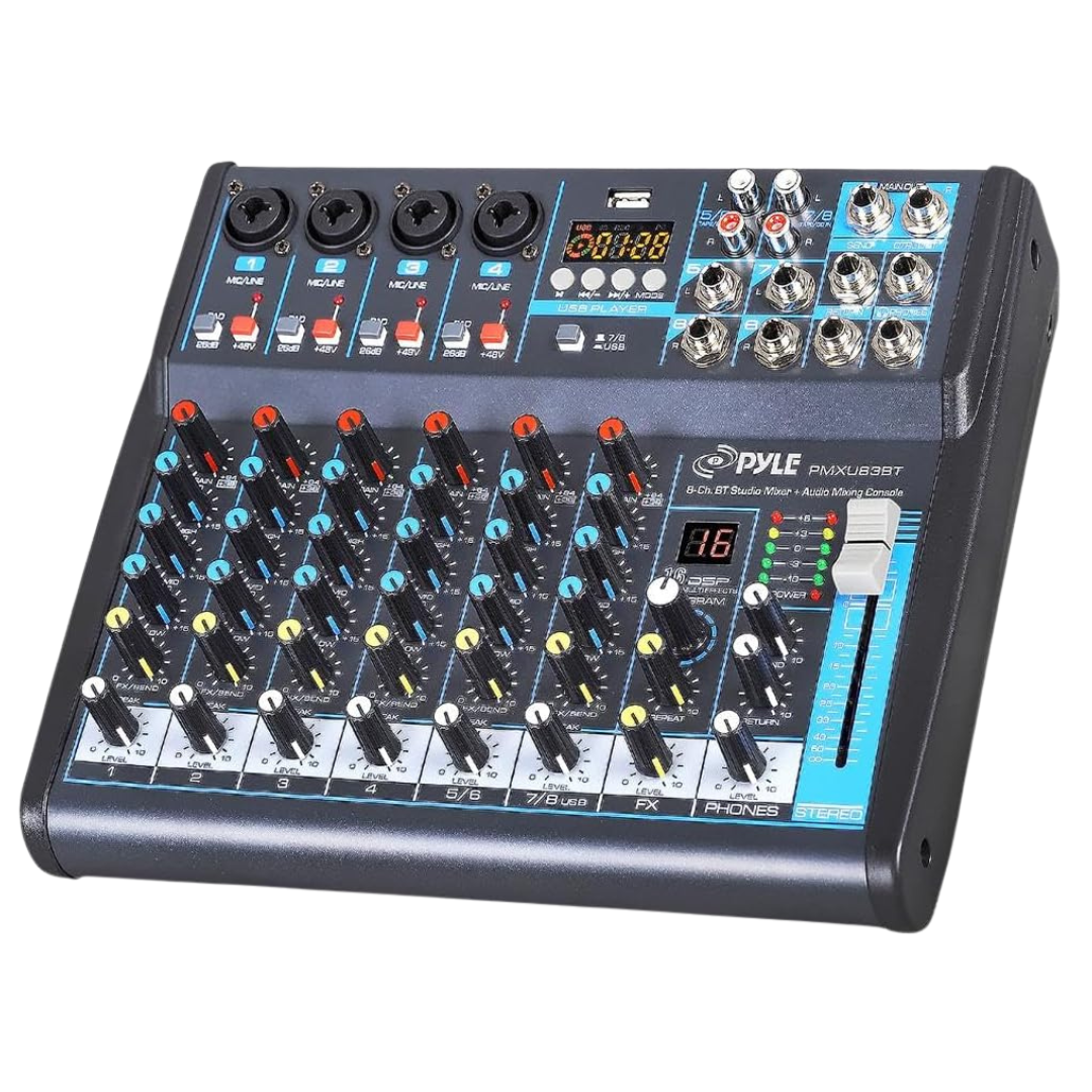 Pyle Professional Audio Mixer Sound Board Console Desk System