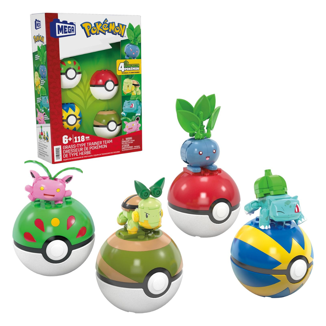 MEGA Pokemon Building Toys Set Grass Type Trainer Team