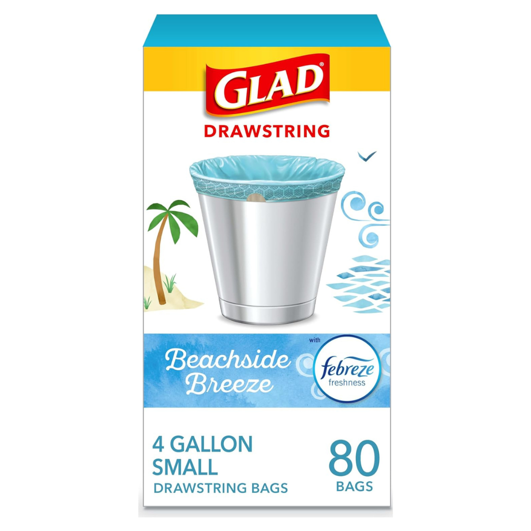 80-Count Glad Odorshield 4-Gal Drawstring Trash Bags