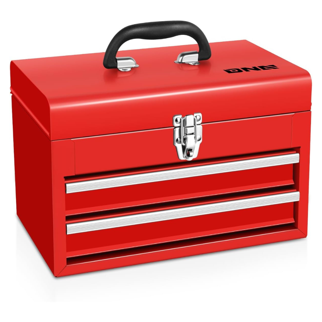 DNA Motoring 14" 2-Drawer Steel Lockable Tool Box