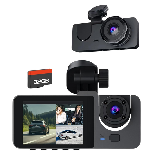 4K Full UHD 3 Channel Front and Rear Inside Dash Camera