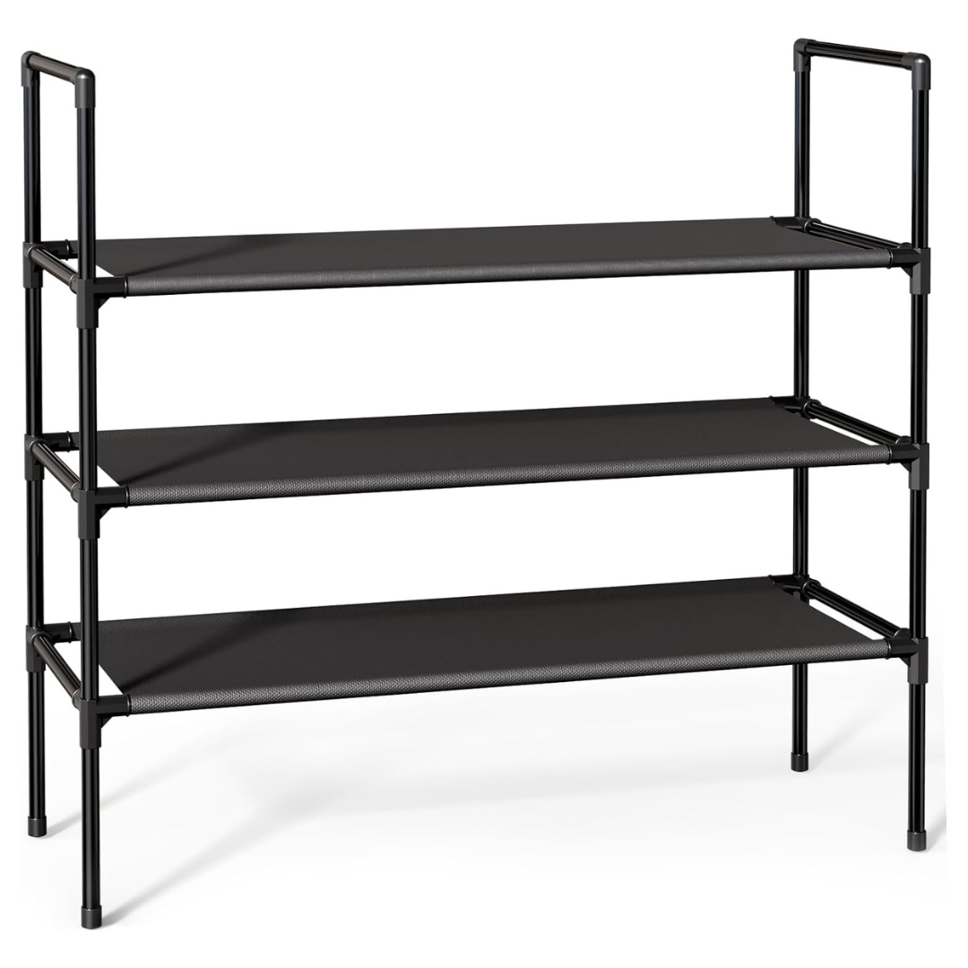 Sakugi 3-Tier Non-Woven Fabric X-Large Shoe Organizer Rack