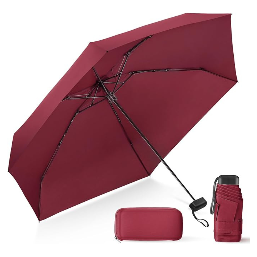 Small Lightweight &Tiny Compact Travel Umbrella With Case (Various)