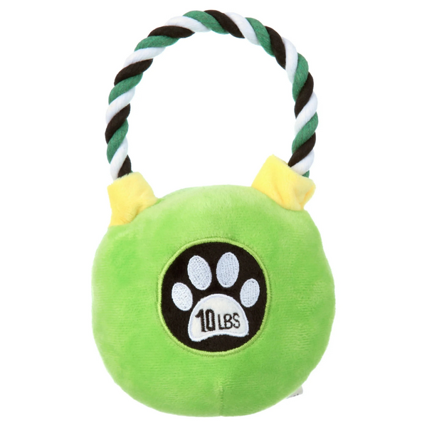 Mario Lopez Plush Pet Toy Kettle Bell with Rope