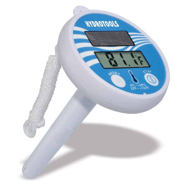 Solar Powered Digital LCD Large Floating Easy Read Thermometer