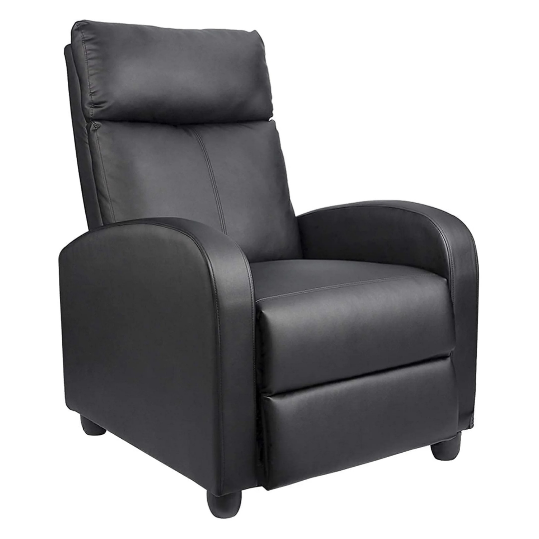 Lacoo Black PU Leather Single Sofa Recliner