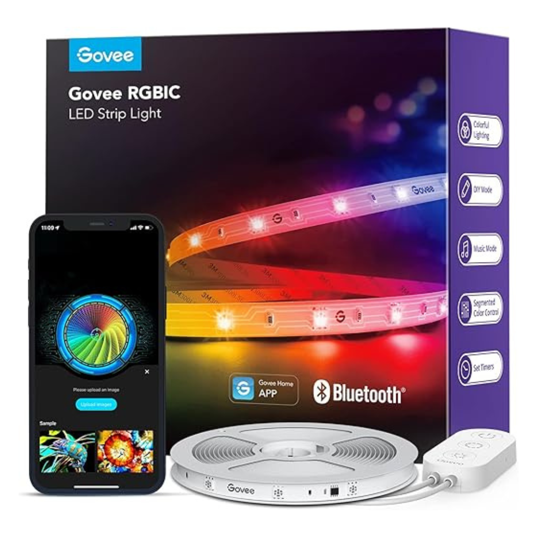 Govee 16.4-Ft RGBIC Smart LED Music Sync Mode Bluetooth Strip Lights