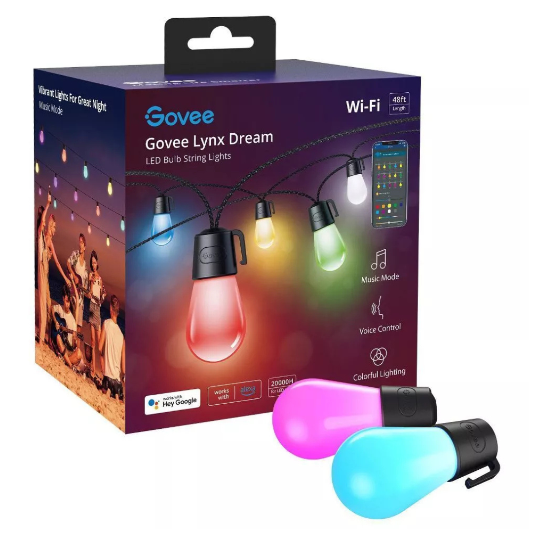 Govee 48 feet RGBW WiFi+Bluetooth Smart String Bulbs