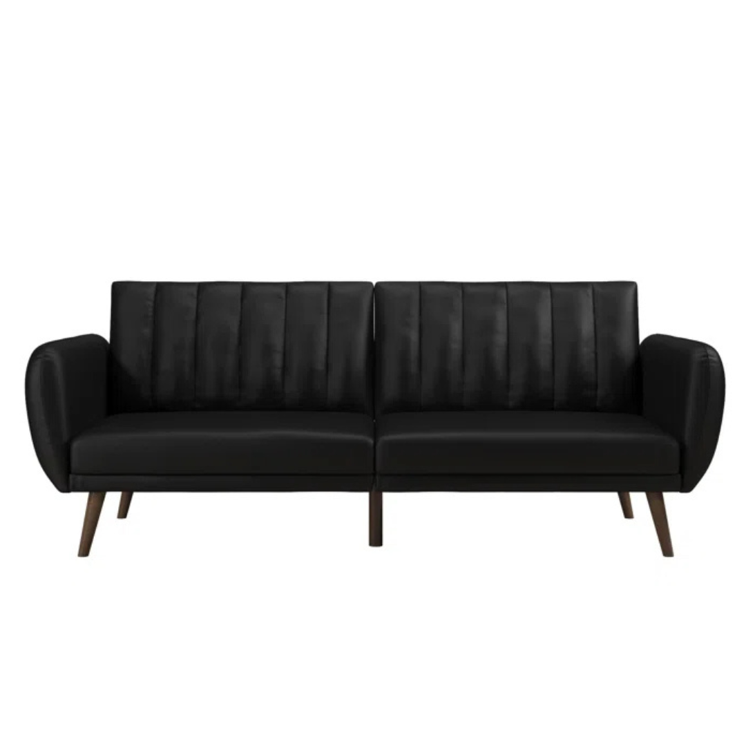 Novogratz Brittany 81.5'' Vegan Leather Convertible Sofa