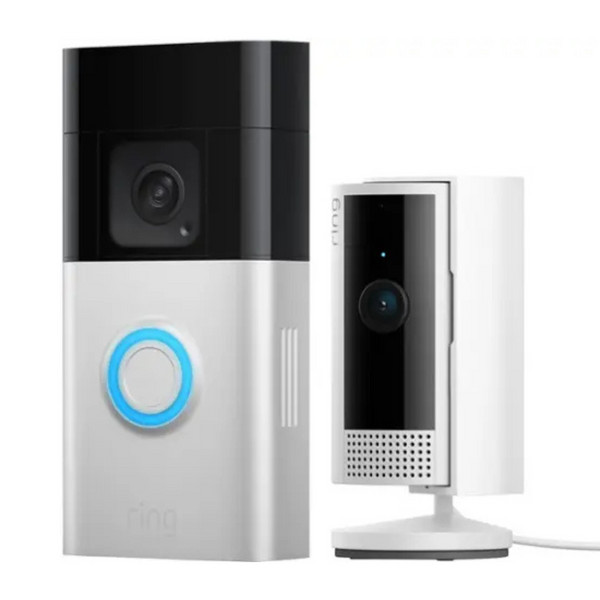 Ring Essential Security Set With Battery Doorbell Plus And Indoor Cam