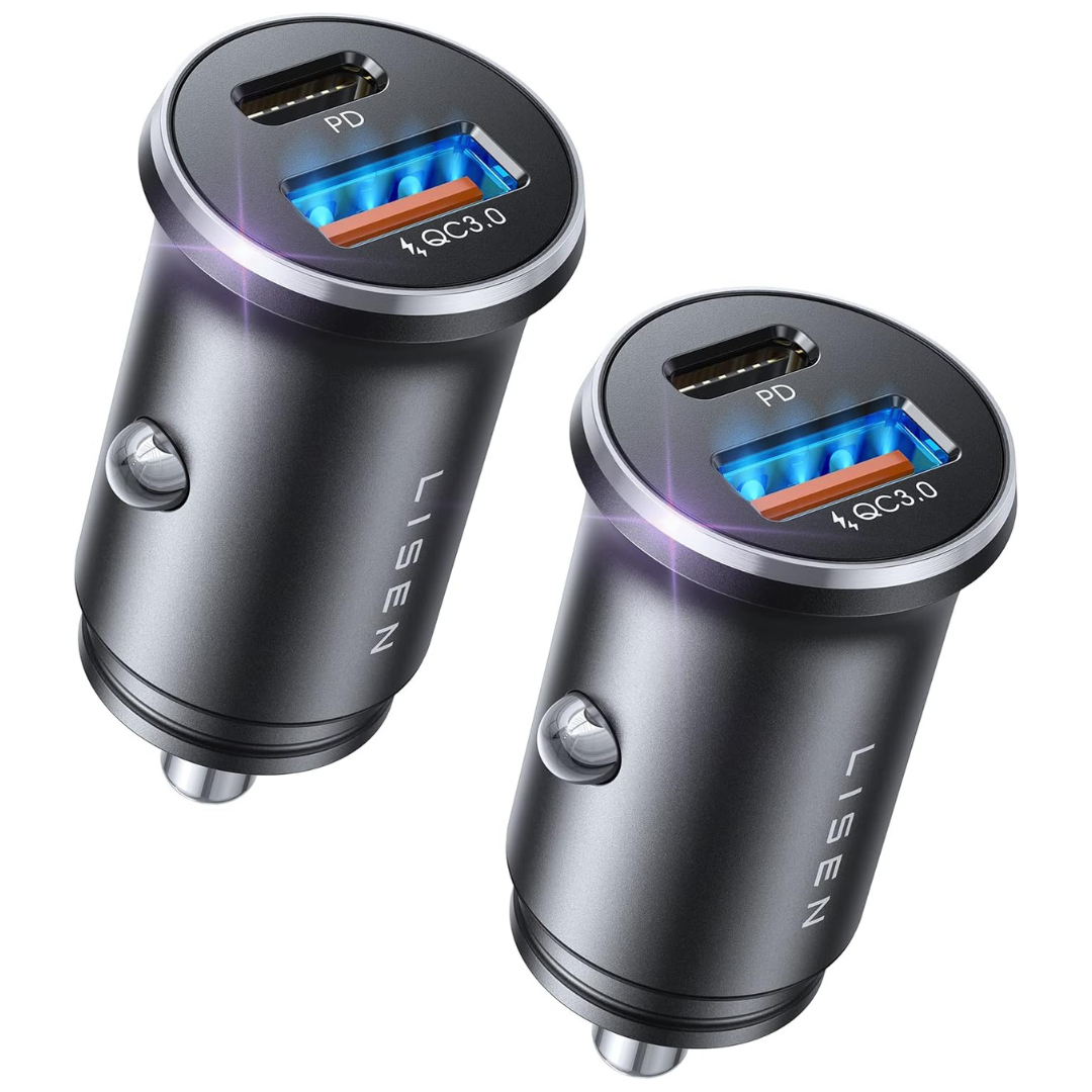 LISEN 54W USB C Car Phone Chargers (2 Pack)