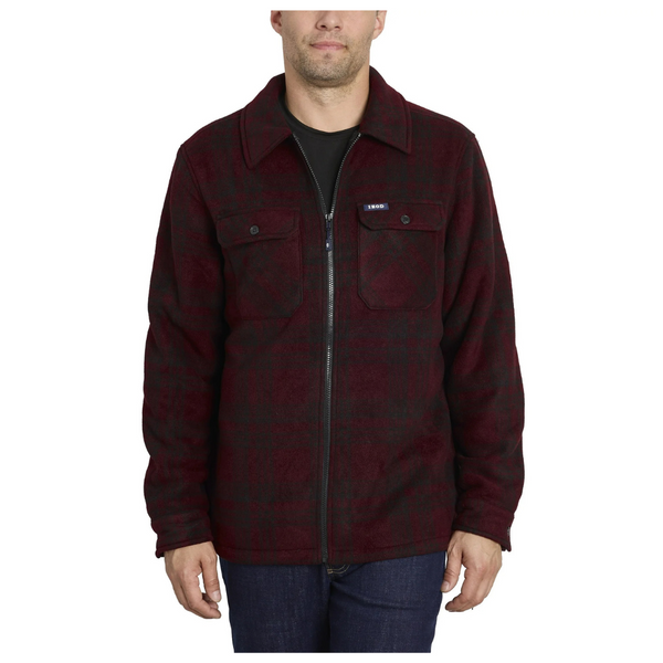 IZOD Men’s & Big Men’s Zip-Front Flannel Shirt Jacket