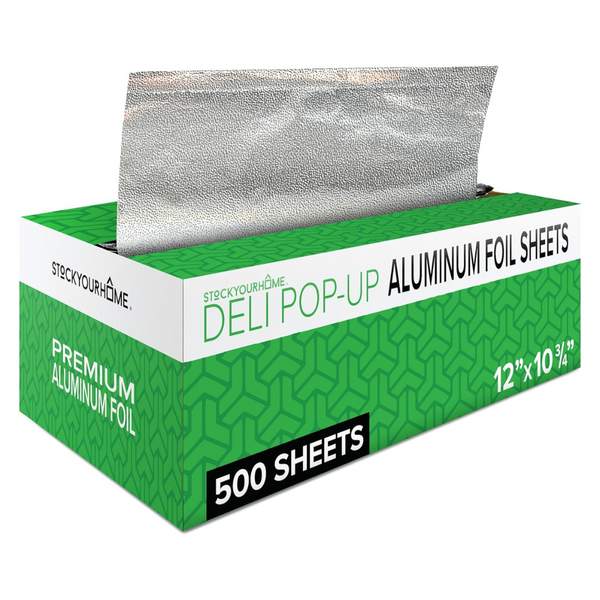 Stock Your Home 500 Count Pre-Cut 12″ Deli Aluminum Foil Sheets