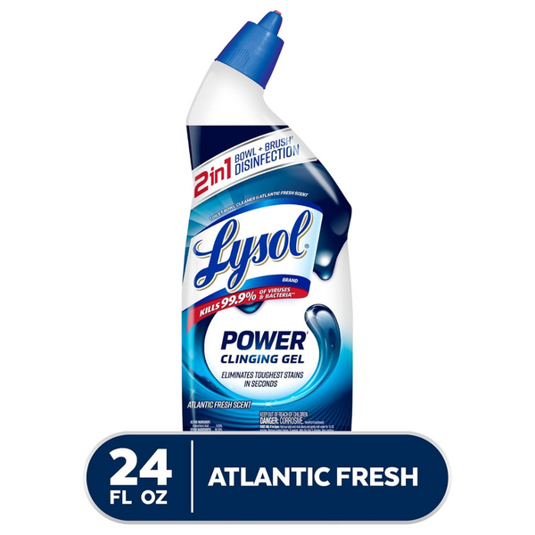 Lysol Power Toilet Bowl Cleaner Gel, For Cleaning And Disinfecting, Stain Removal (24 Oz)