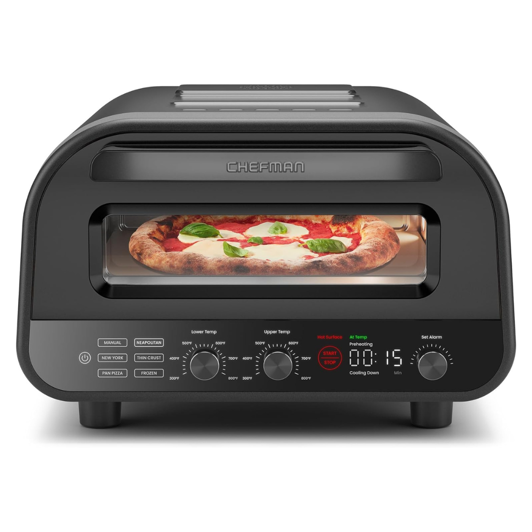 Chefman Countertop Electric Pizza Maker With Pizza Stone & Peel