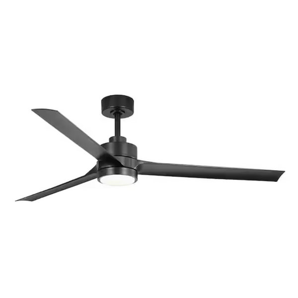 Breezary Parvez 60" Integrated LED Indoor Matte Black Ceiling Fans