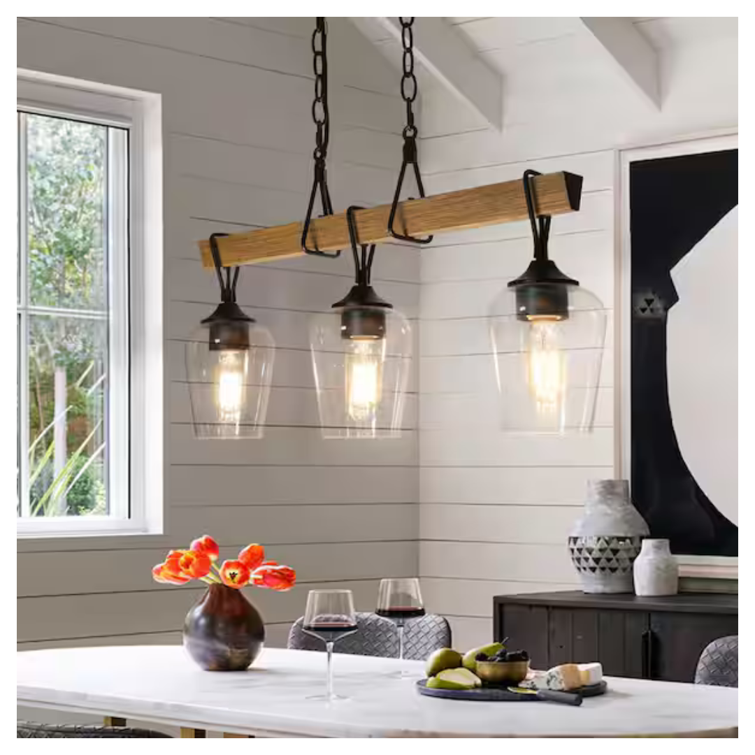 Uolfin Transitional Black Dining Room Island Chandelier