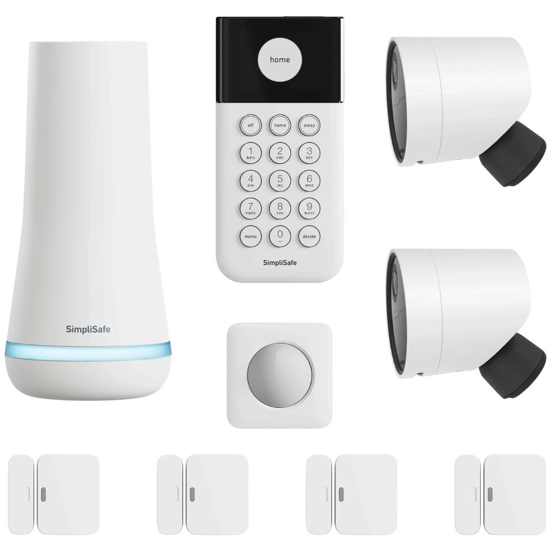 SimpliSafe 2 Camera Outdoor Wireless Security System with 5 Sensors