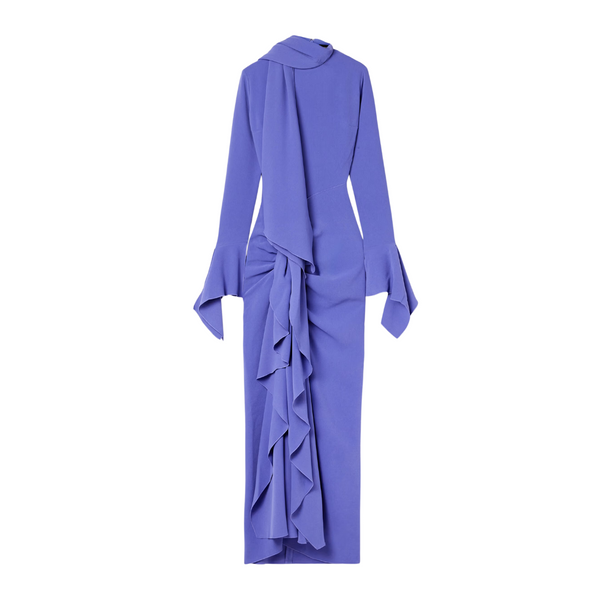 Solace London Draped Crepe Maxi Dress