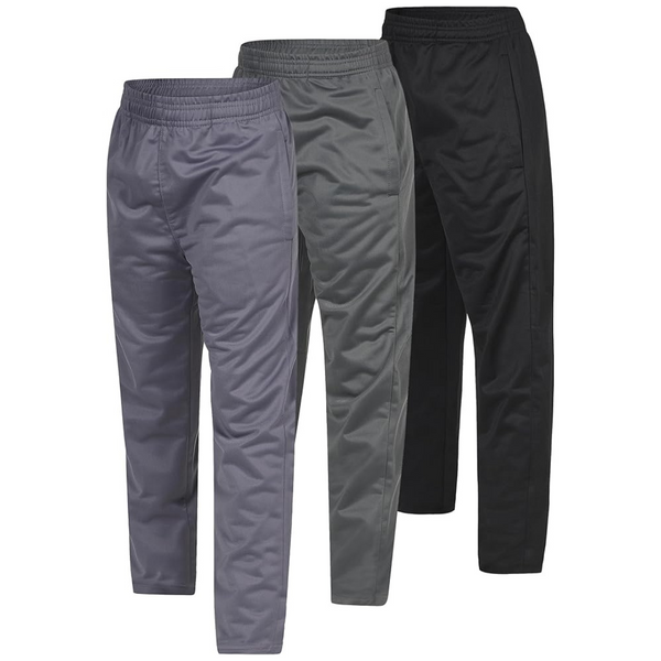 3-Pack Boys Athletic Active Tricot Open Bottom Track Pants